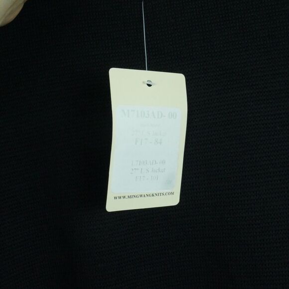 Ming Wang S Sweater Knit Jacket Black Abstract Print Modal Blend Career Elegant - Picture 7 of 7
